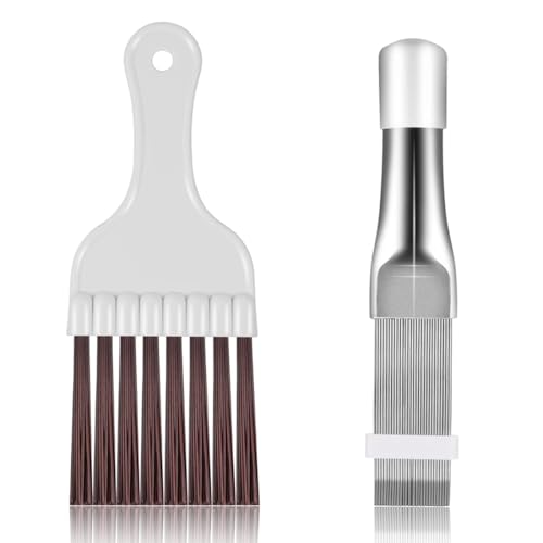 Vaeiorp 2 Cepillos Para Aire Acondicionado, Limpiador De Condensadores, Peine De Aletas Para Secadora, Peine De Limpieza Para Aire Acondicionado, Kit De Limpieza De