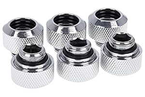 Alphacool 17376 Eiszapfen 13mm HardTube Compression Fitting G1/4 - knurled - Chrome Sixpack Water Cooling Fittings
