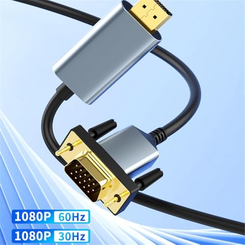 Image of Tobo DisplayPort to VGA Cable 6.6ft, Display Port DP to VGA 1080P@60Hz Adapter Converter Male to Male Braided Cord for Desktop Laptop Graphics Card to Monitor Projector HDTV TD-1574CC