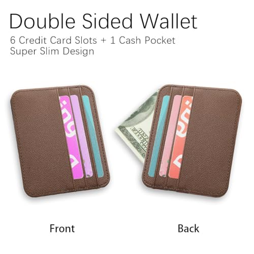 Personalized Slim Card Holder, Customized Minimalist Thin PU Leather Front Pocket Wallet for Men Women, Custom Name Initials Monogram Letters, Small Wallet, Gift Idea for Christmas Birthday, Black2