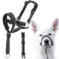 Voarge Ausbildungsgeschirr Hundehalfter Haustier Maulkorb, Einfache Anpassung, Leicht, mit gepolstertem Nasenriemen, Hundemundschutz Training Halter verhindert Bellen Beißen und Kauen, XL