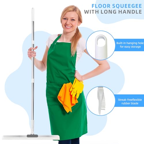 Image of Squeegee Broom for Floor, Heavy Duty Rubber Wiper for Garage, Deck, Bathroom, Shower Glass, Window