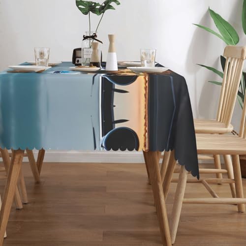Nappe rectangulaire imprimé avion lavable pour protéger la table de cuisine - 4