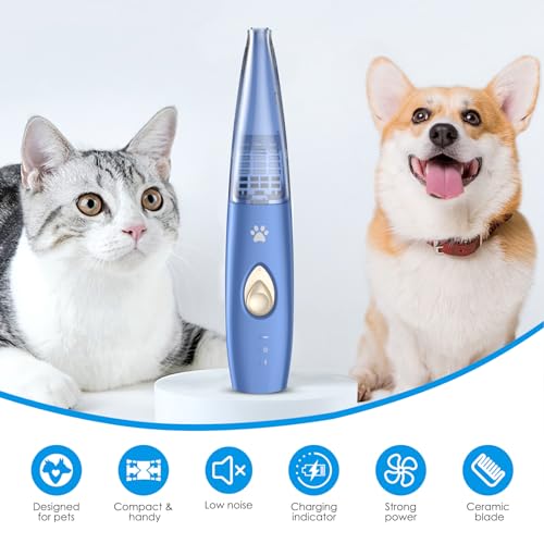 [Neues Upgrade] Brifit Pfotentrimmer für Hunde mit Haar Saugfunktion, 2-Gang Leise Schermaschine Hund, USB Aufladbar Hundeschermaschine für Pfoten, Ohren, Augen, Gesicht, Keine Fliegenden Haare