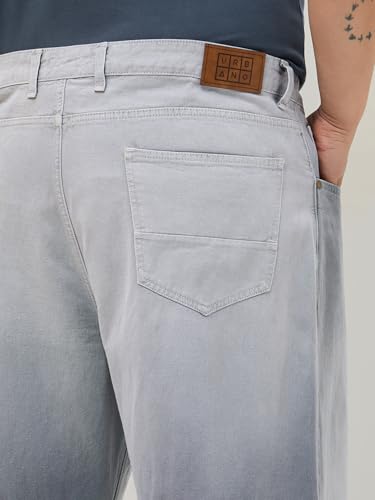 Image of Urbano Plus Men's Loose Baggy Fit Heavy Washed Faded Denim Jeans Non-Stretchable
