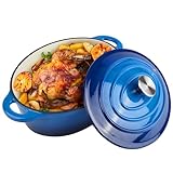 5.5 Quart Oval Enameled Cast Iron Dutch Oven Pot with Lid, Oven Safe up to 550° F & Dishwasher Safe, Sturdy Dutch Oven Cookware
