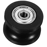 BESPORTBLE Rillenrolle mit U Förmigem Lager Verschleißfestem Pom Material Schwarz Doppelachslager Ersatzrolle für Schiebetür Kleiderschrank und Fensterführung