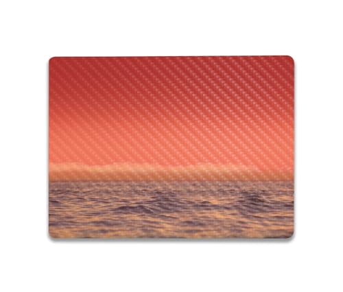 Image of MightySkins Carbon Fiber Skin Compatible with Microsoft Surface Laptop Go 3 (2023) Full Wrap Kit - Red Horizon | Protective, Durable Textured Carbon Fiber Finish | Made in The USA