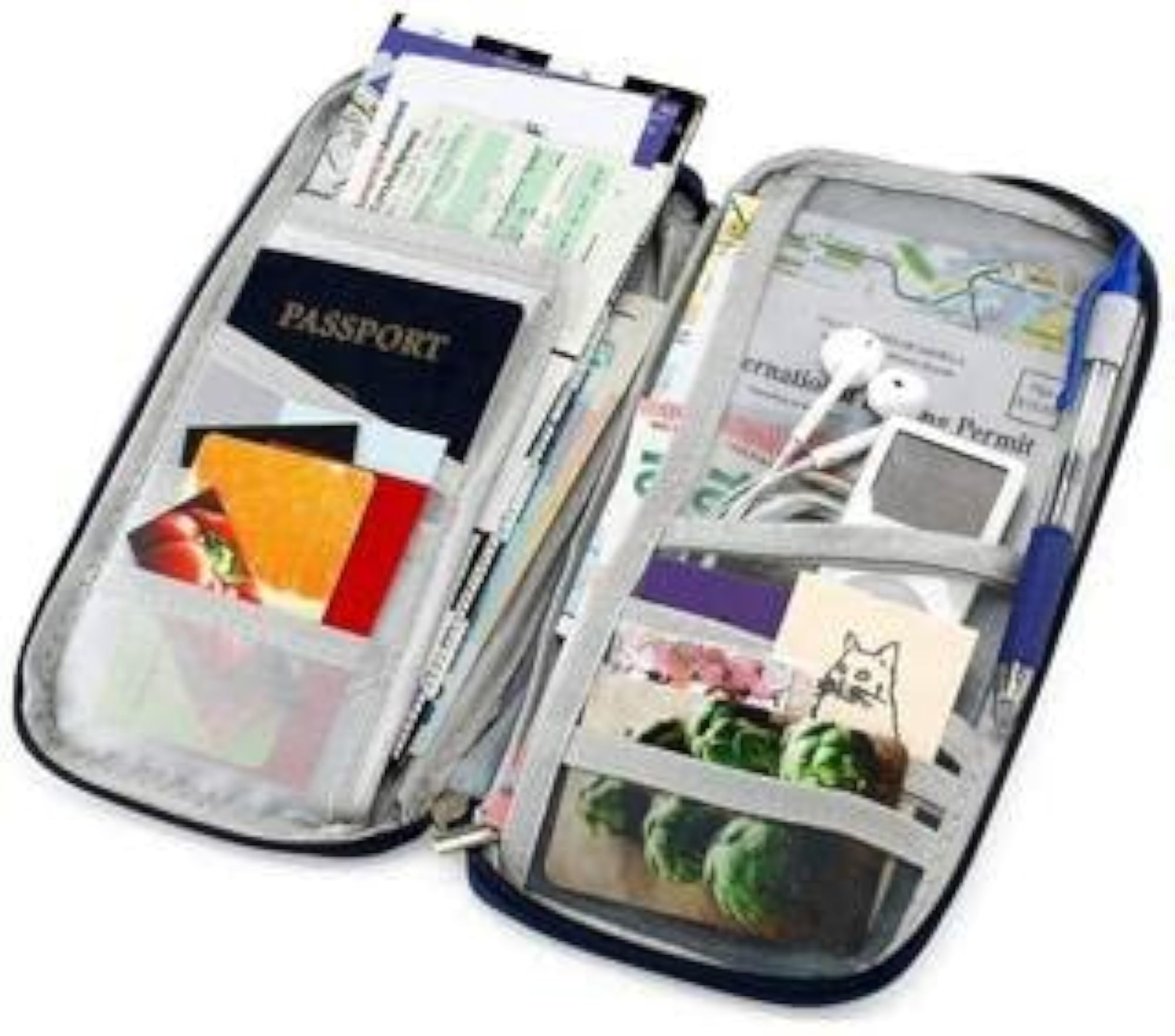 Trajectory Fabric Travel Passport and Card Holder