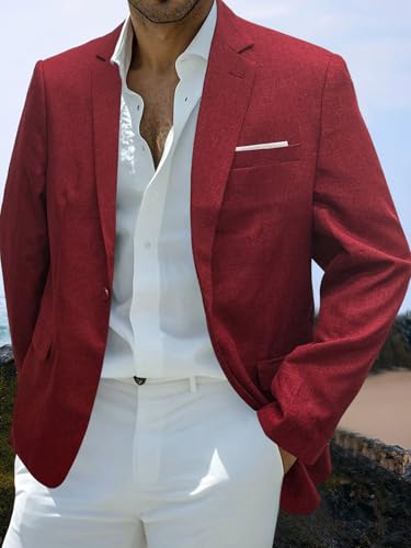Mens Blazer Casual Sport Jacket Slim Fit One Button Suit Jacket for Daily Business and Prom Party2