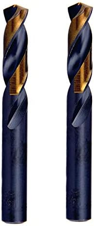 MAXTOOL 3/8" 2pcs Identical Screw Machine Drills HSS M2 Twist Stub Drill Bits Black & Bronze Fully Ground Straight Shank Short Drills; SMF02H10R24P2