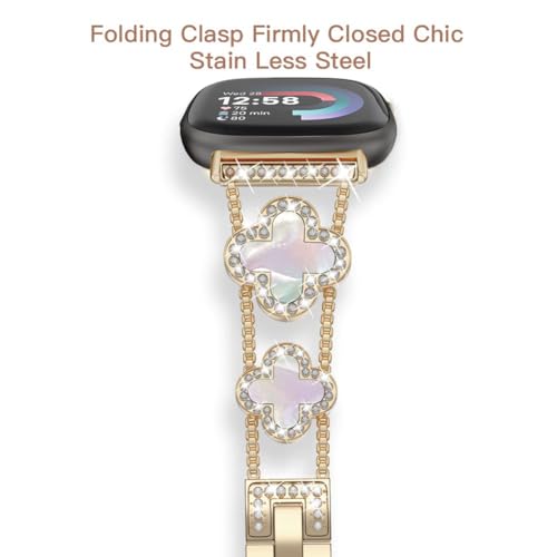 Correa metálica para reloj compatible con Fitbit Versa 4 para mujer miniatura 3