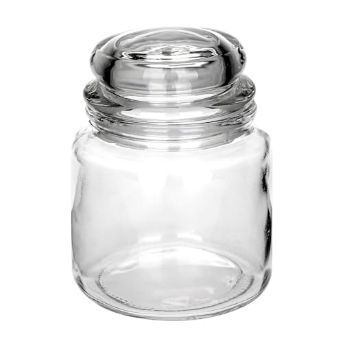 Ideen mit Herz Bonbonnière en verre ronde transparente avec couvercle hermétique en verre de qualité alimentaire 10 cm x 10 cm x 13,5 cm Capacité 500 ml