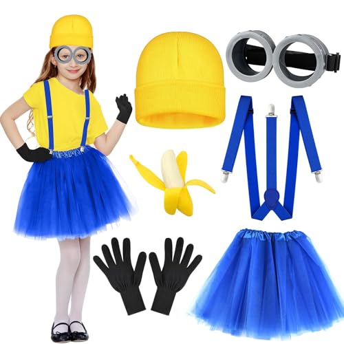 Image of PXDUCN Yellow Costumes, Halloween Costumes, 6 Pcs Yellow Costume Accessory for Cosplay Party Fancy Dress Costume Games Party Carnival Role Play