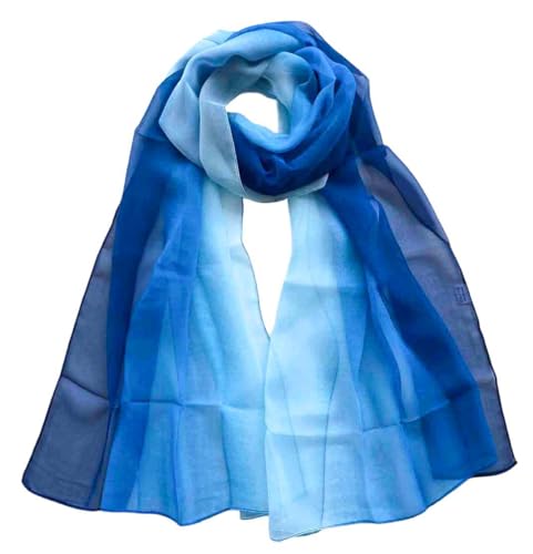 Xyueanlo Scarfs for Women Lightweight Fashion Floral Printed Scarves Neck Scarf Sunscreen Wraps Shawls (gradient blue)