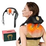Shiatsu Neck and Back Shoulders Deep Tissue Massager with Heat for Trapezius Muscle Pain Relief,6D Cordless Massager for Men Women, Mother's Day Gift (Gift Box Package)