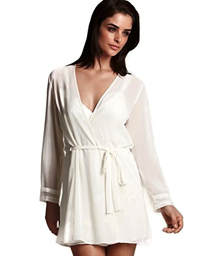 Flora Nikrooz Womens Love Cover-Up Wrap Robe Large Ivory #TOP17