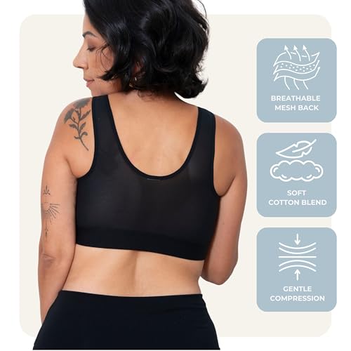 AnaOno Pocketed Post-Surgery Bra - Front Closure Bras for Women W/Removable Drain Pockets - Light Compression Mastectomy Bras2