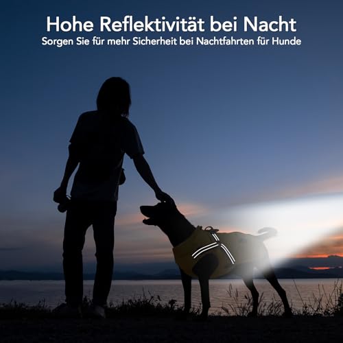 Flow fire Winter Hundemantel Wasserdicht für Mittelgroße Hunde, Hundejacke mit Bauchschutz, Hunde Wintermantel Reflektierend M(S)