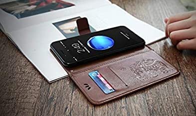 Image of TROUNCE Elephant 3D Embossing Flip Cover Faux Leather Cards & Cash Holder Wallet Flip Case with Magnetic Closure (Brown) for Redmi Note 7s