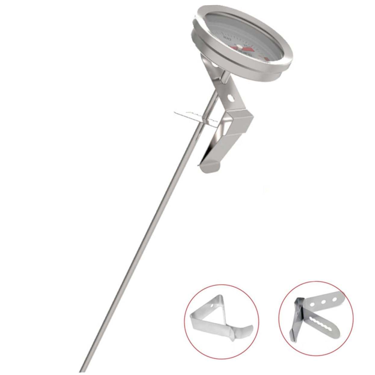 Termometro Per Olio Acciaio Inossidabile Misuratore Di Temperatura Per Dolci e Fritture Strumento Da Cucina Con Clip Per Piani Di Cottura e Siringhe Probe