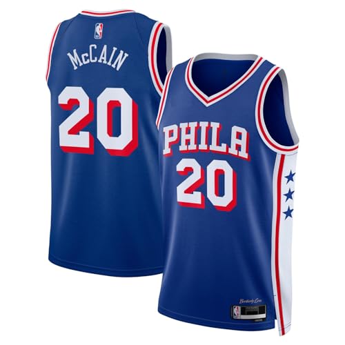 Jared McCain Philadelphia 76ers NBA Kids Youth 8-20 Blue Icon Edition Swingman Jersey (US Numeric 10 12 Regular Jared McCain Philadelphia 76ers Blue)