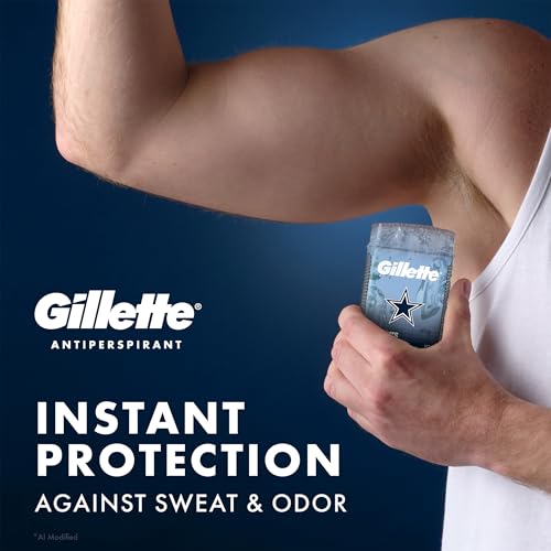 Gillette Antiperspirant Deodorant for Men, Dallas Cowboys, 3.8 oz | 72HR Instant Sweat & Odor Protection | Long-Lasting Freshness | Clear Gel & Wax-Free | Fresh Amber Scent NFL Limited Edition - image 8