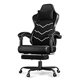 JUMMICO Ergonomischer Bürostuhl mit Dynamischer Lordosenstütze & Fußraster, Gaming Stuhl für Langzeitkomfort, Atmungsaktiver Schreibtischstuhl Stoff für Homeoffice, Schwarz
