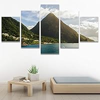 SIGNWIN 5 Panel Canvas Wall Art Coastal Scenery for Home Decorations Ready to Hang - 60