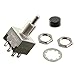 "NKK Switches MB2461S1W01-HA Switch, Pushbutton, DPDT, On-(On), Threaded, Silver Contacts, Black Cap"