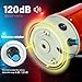 Industrial Warning Light LED Rotating 110V-120V AC Red for Public Emergency Alarms Indoor/Outdoor Safety Siren with Volume Adjustment and Buzzer