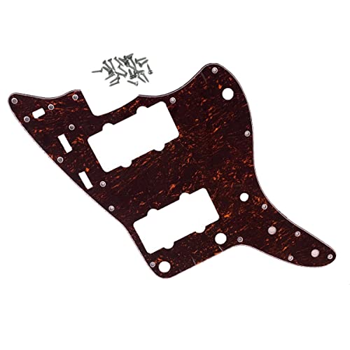 Dopro American Vintage Jazzmaster Guitar Pickguard Scratch Plate JM Pickguard with Screws for Fender Vintage Jazzmaster RedTortoise