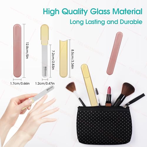 Premium-Gift-Glass-Nail-File-with-Case-2-Pack-Crystal-Nail-Files-for-Natural-Nails-Artificial-Nails-Manicure-Pedicure-Nail-Care-Kit-Set-Xmas-Present-for-Women-and-ManGoldChampagne