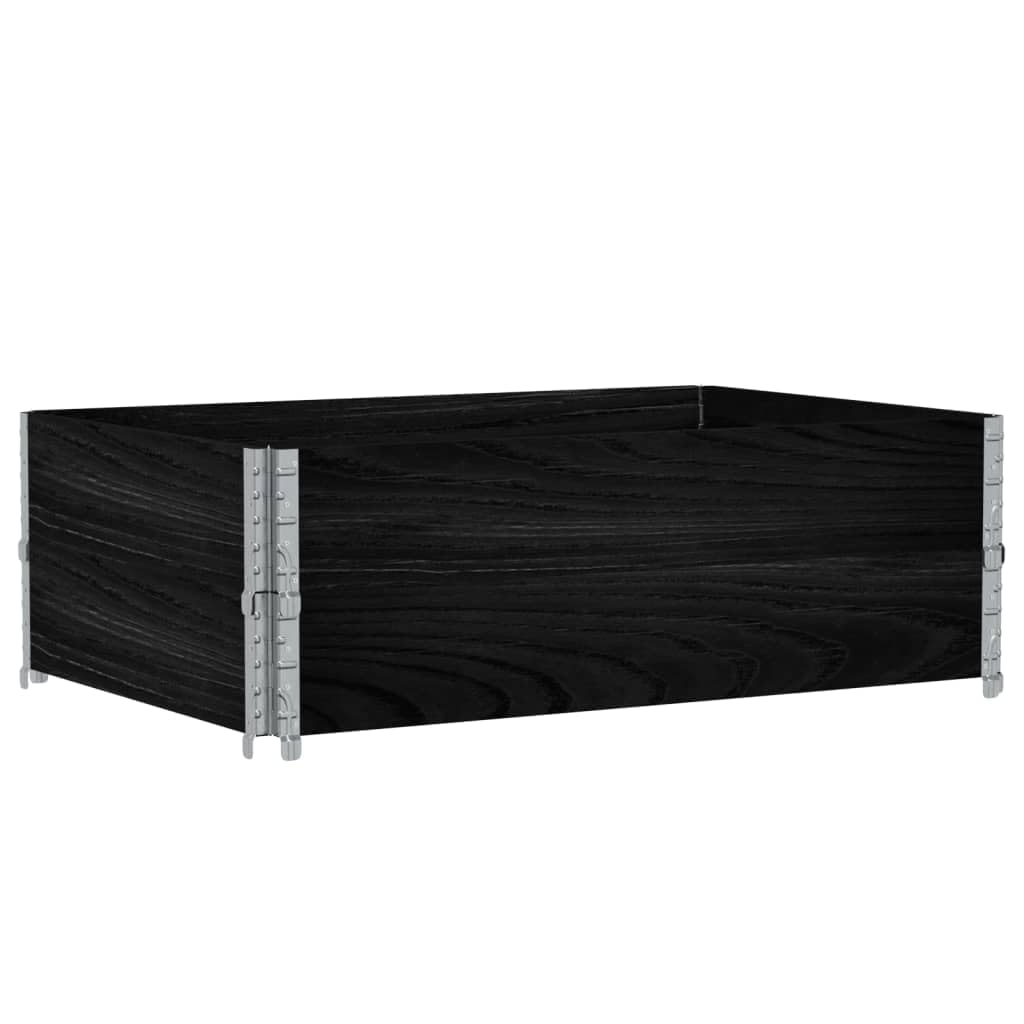 Paletten-Aufsatzrahmen 2 Stk Schwarz Massives Kiefernholz 120x180 cm Stapelbar Klappbar für Lagerung Transport Industrie Logistik Ladungssicherung