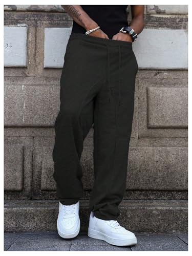 Men's Baggy Sweatpants Drawstring Waist Wide Leg Sports Running Track Pants with Pockets Streetwear4