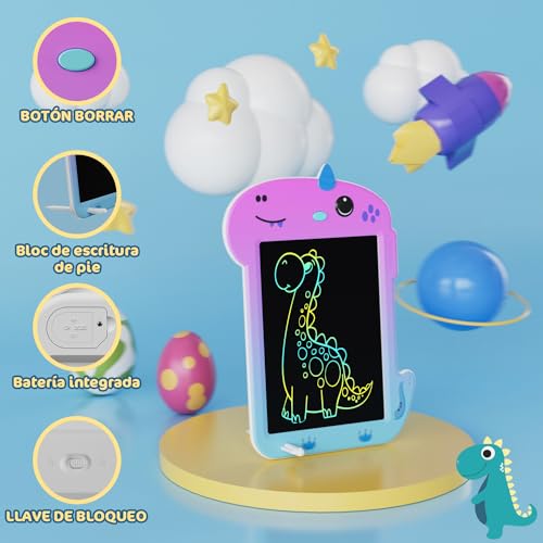 Tablet de Escritura LCD, Electight Tablet Escritura Pantalla Colorido, Juguetes Educativo con Borrable y Bloqueo Función, para Niñas y Niños de 3 4 5 6 7 Años, Morado Degradado - imagen 3