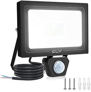 CLY Security Lights Outdoor Motion Sensor, 30W PIR Sensor Security Light 2600 Lumen IP66 Waterproof Motion Sensor Floodlight, 6500K Cold White LED Outdoor Light Mains Powered for Backyard, Garden