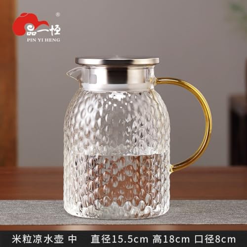 Carafe en verre pour eau chaude théière grand format et pichet de table 1291