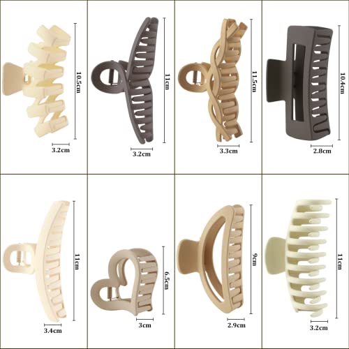 Hair Claw Clips for Thick Hair, 8pcs Hair Clips for Women and Girls Use, Strong Large Hold Hair Claw Nonslip Hair Clamps for Hair Decoration - Image 4
