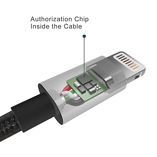 Powerup Iphone Charger, Apple Certified Lightning Cable, 6' Charger Cord, Black #TOP3