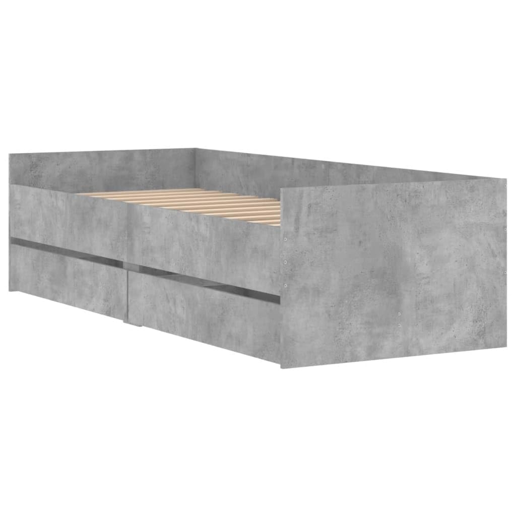 Generic Struttura Letto Singola con Cassetti, Base Letto Contenitore Moderna, Adatta per Materasso (75 x 190 cm)