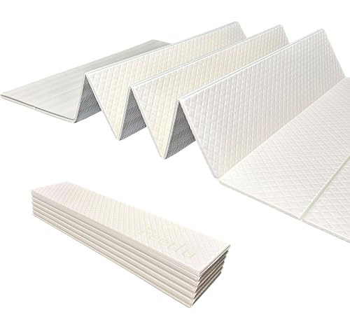 Feetlu 折りたたみ式ヨガマット - 6mmx61cmx183cm、大型、軽量、収納簡単 - ヨガ、ピラティス、ホームトレーニング、フロアエクササイズ用の滑り止め折りたたみ式エクササイズマット