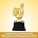 2pcs Golden Thumbs Up Trophy, 13cm/5.12in Thumb Up Trophy Engraving Funny Plastic Winner Award for Celebrations Sports Game Classroom Job Football Competition Rewards for Recognition (Square Bottom)
