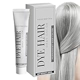 Tinte para el cabello gris, crema de color permanente plateado, trenzas nutritivas de larga duración, aspecto vibrante y natural, suministros para colorear estilo punk para todo tipo