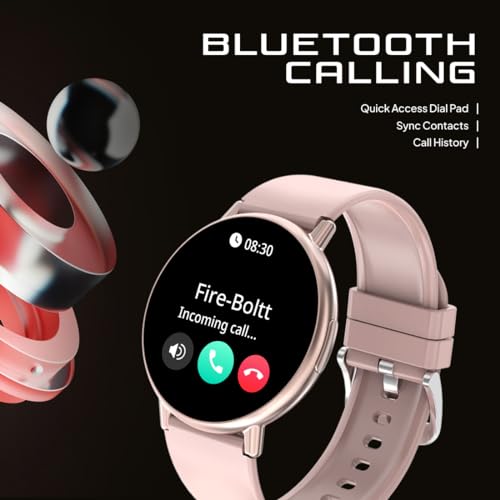 Image of Fire-Boltt Destiny Smartwatch- 1.39 inch Display, Silicon Straps, Bluetooth Calling, 123 Sports Modes, Voice Assistant, Health site, IP67 (Pink)