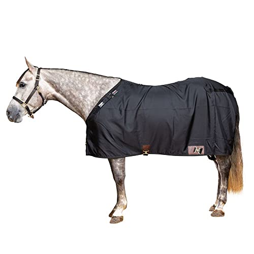 Schneiders Adjusta-Fit V-Free Nylon Horse Sheet with X-SPAND| Color Black | Size 86 | Comfortable Stretch Front | No Wither Rubs | Custom Fit | Durable & Shiny Coat