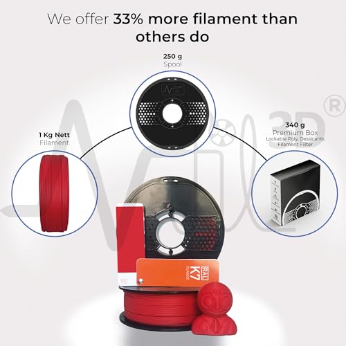 Image of NFIL3D 1KG Net Turbo Finish PLA+ Strawberry Red 3D Printer Filament | Filaments for 3D Printer| 1.75mm| Accuracy + /- 0.015mm |1000g 3D Filament, 250g Spool, 350g Packaging Weight (Total Weight 1.6KG)