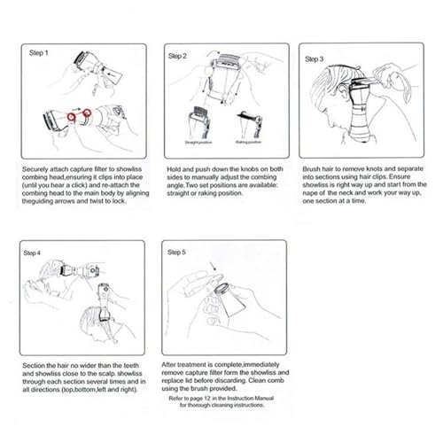 OVARIA Electric Head Lice Vacuum Comb,Head Lice Treatment, Electric Lice Remover,Out Performs Other Head Lice Combs Or Lice Shampoo For Removing Lice And Eggs