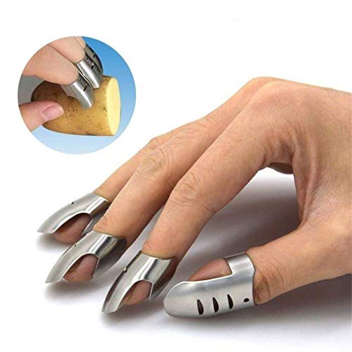 NO MORE CUT FINGERS! Adjustable Hand Guard Finger Protector Stainless Steel Knife Slicing