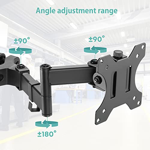 WORLDLIFT Pole Mount Monitor Arm Easy Clamp-on VESA Mount for 17"-32" Screens Supports up to 8kg Compatible with 75x75 and 100x100 VESA Perfect Solution When Wall or Desk Mounting Isn't Possible - Image 4